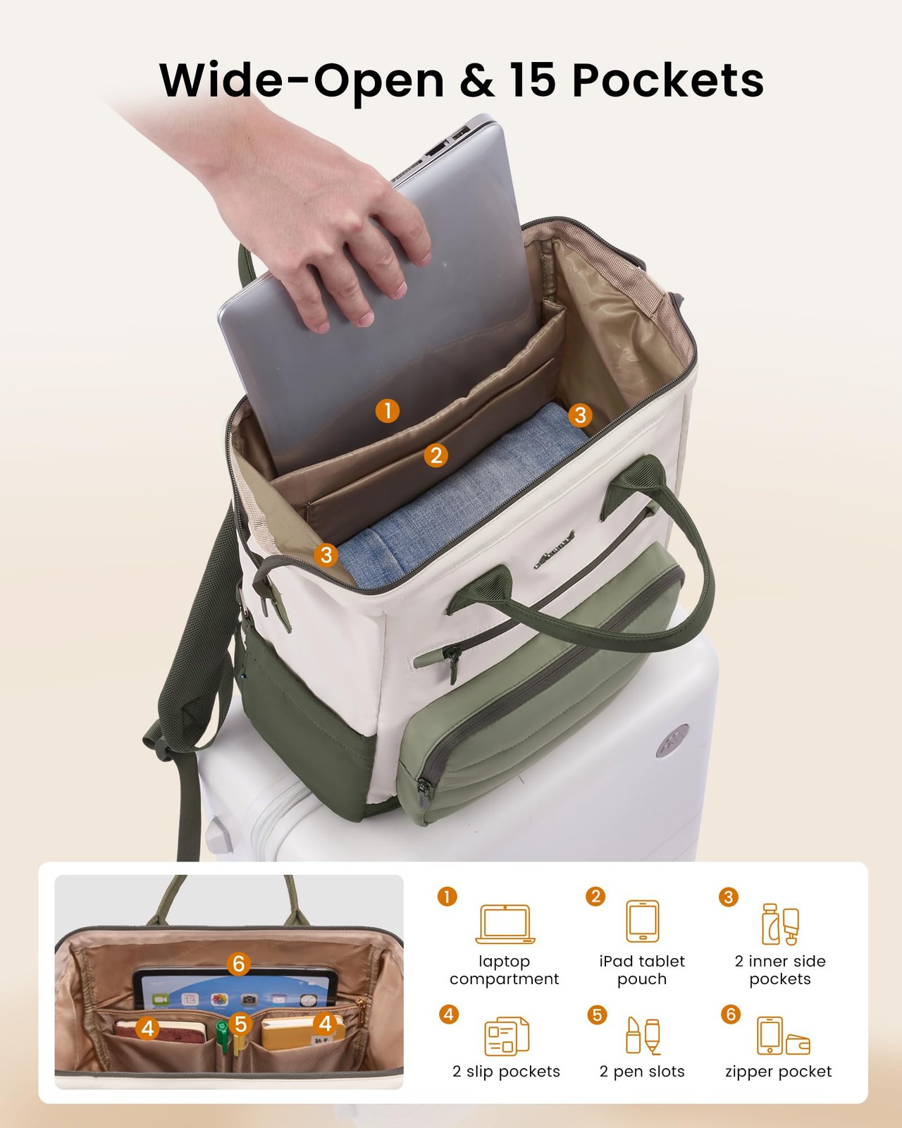 Puffer Laptop Backpack for , 17 Inch Work Backpack purse for Nurse Teacher, C…