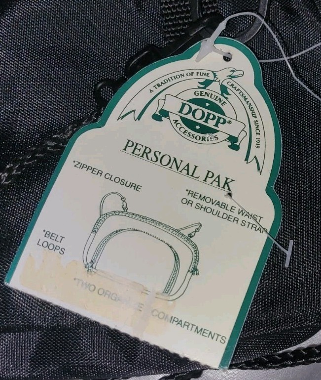 Dopp Personal Pak,NWT~Zip, 2 Compart~Belt Loops~Removable Wrist/ Shoulder Strap