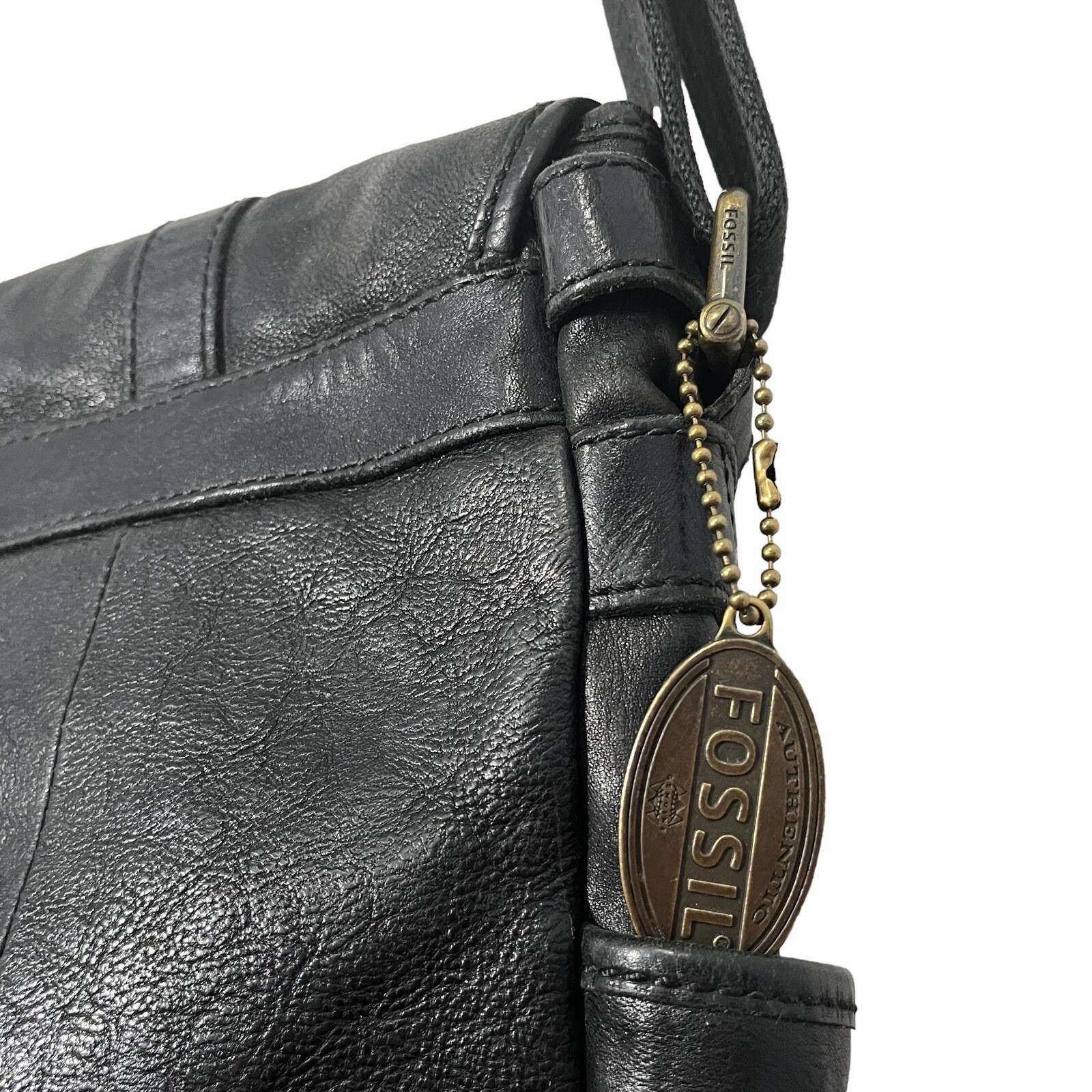 Fossil Messenger Bag Briefcase Attache Case Black Unisex ( Men’s) Estate Retro
