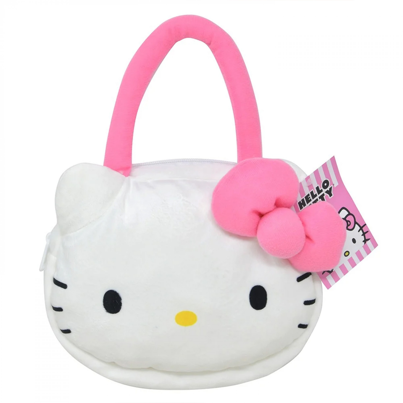 Hello Kitty Face Shaped Plush Handbag White
