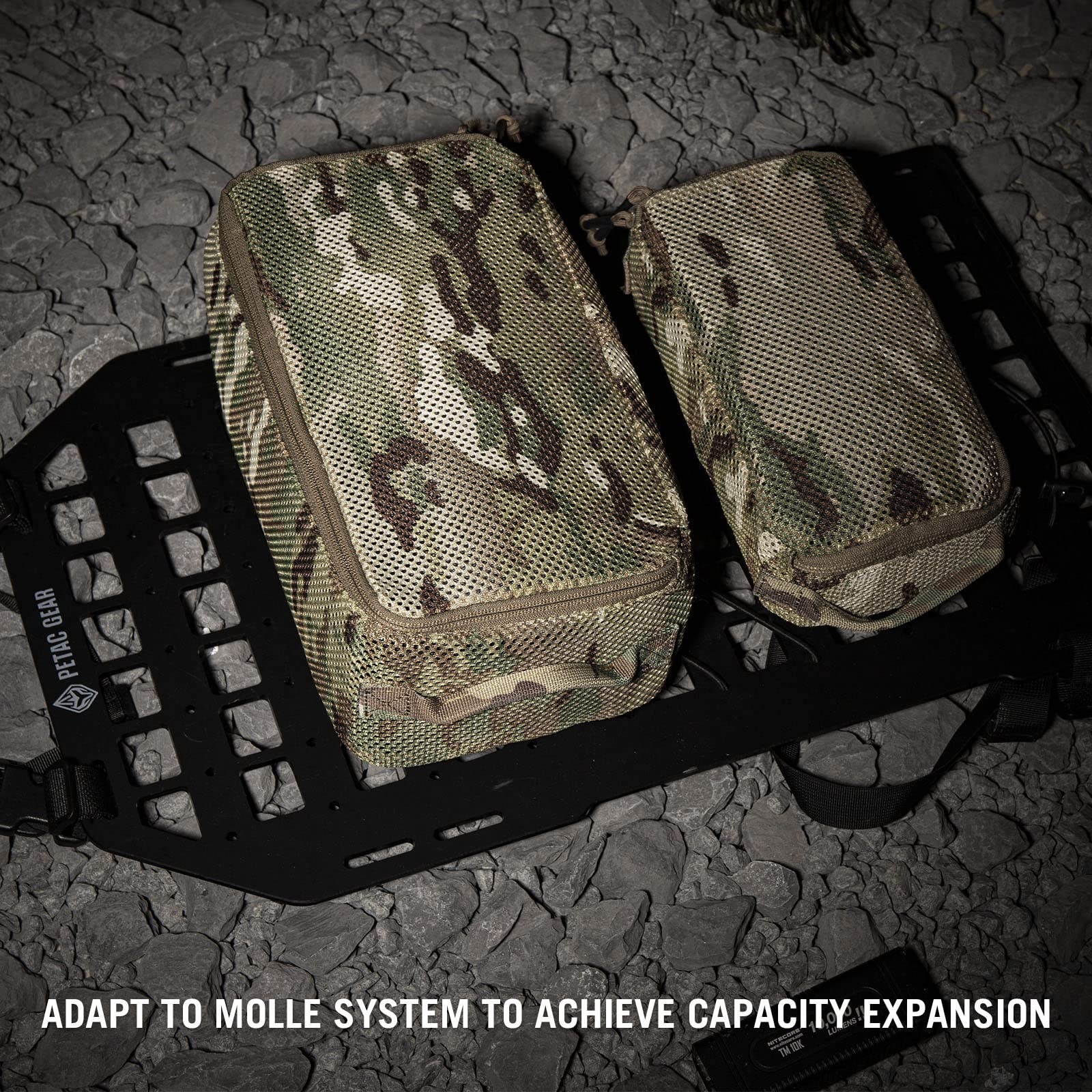 3 PCS Tactical Modular Packing Cubes, Large Capacity Mesh Storage Duffel Bag,…