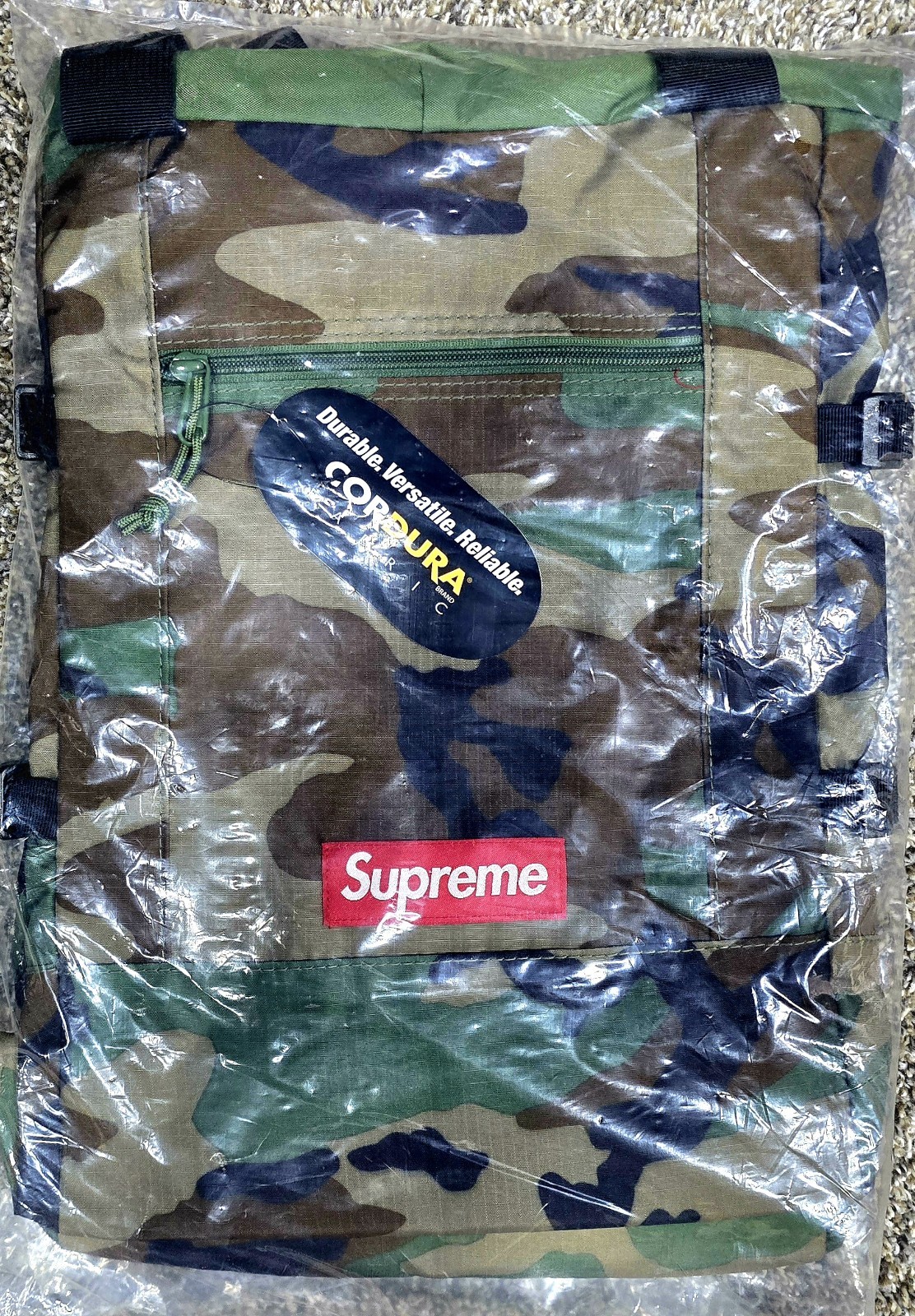 Supreme New York SS19 Tote Backpack Woodland Camo Green New In Bag 100 Authentic