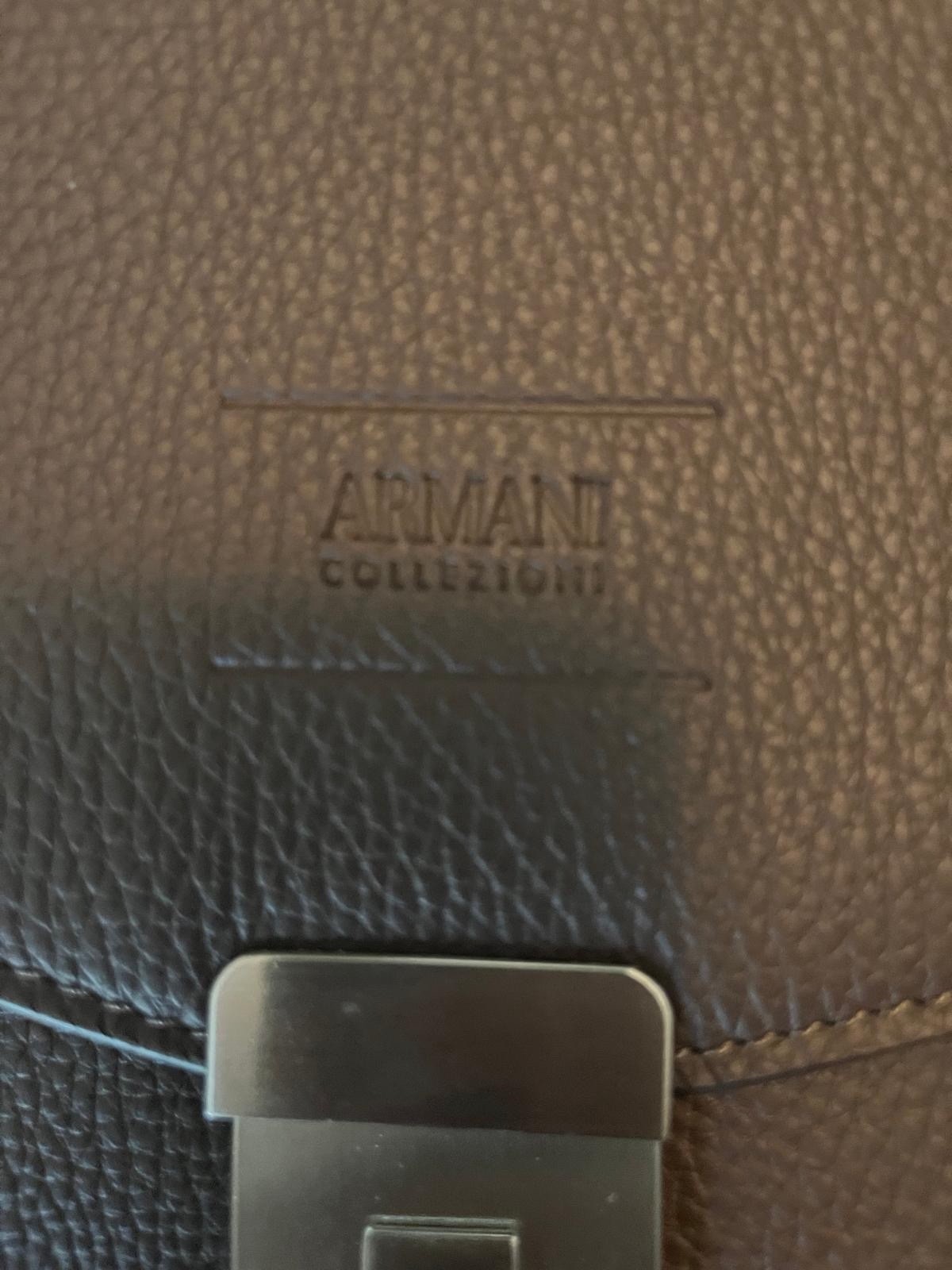 Armani Collezioni Brown Men’s Briefcase/Document Case Push Lock Top Handle