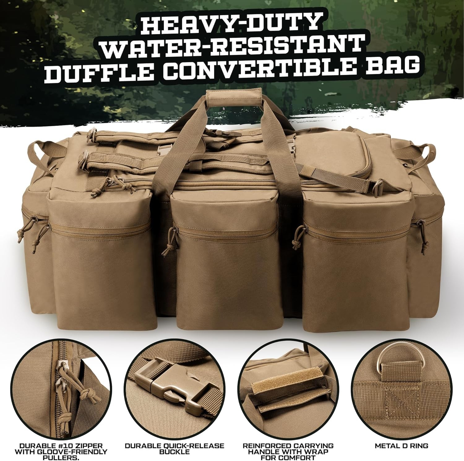 100L Large Military Duffle Bag Deployment Duffel Bag Sports Equipment Travel Lug