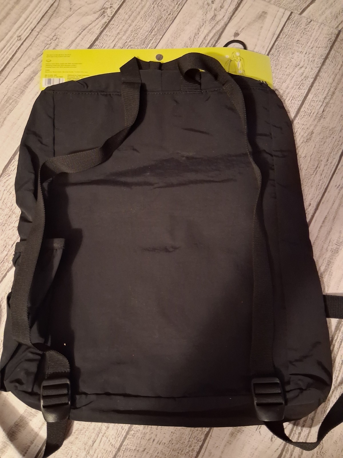 All In Motion 20L Cinch Backpack Black Lightweight Water Repellent Travel Gym