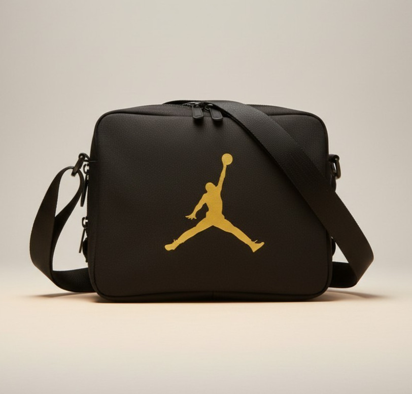 Nike Jordan Shoe Box Bag Black Gold Ventilated Lightweight Travel Carry On Case