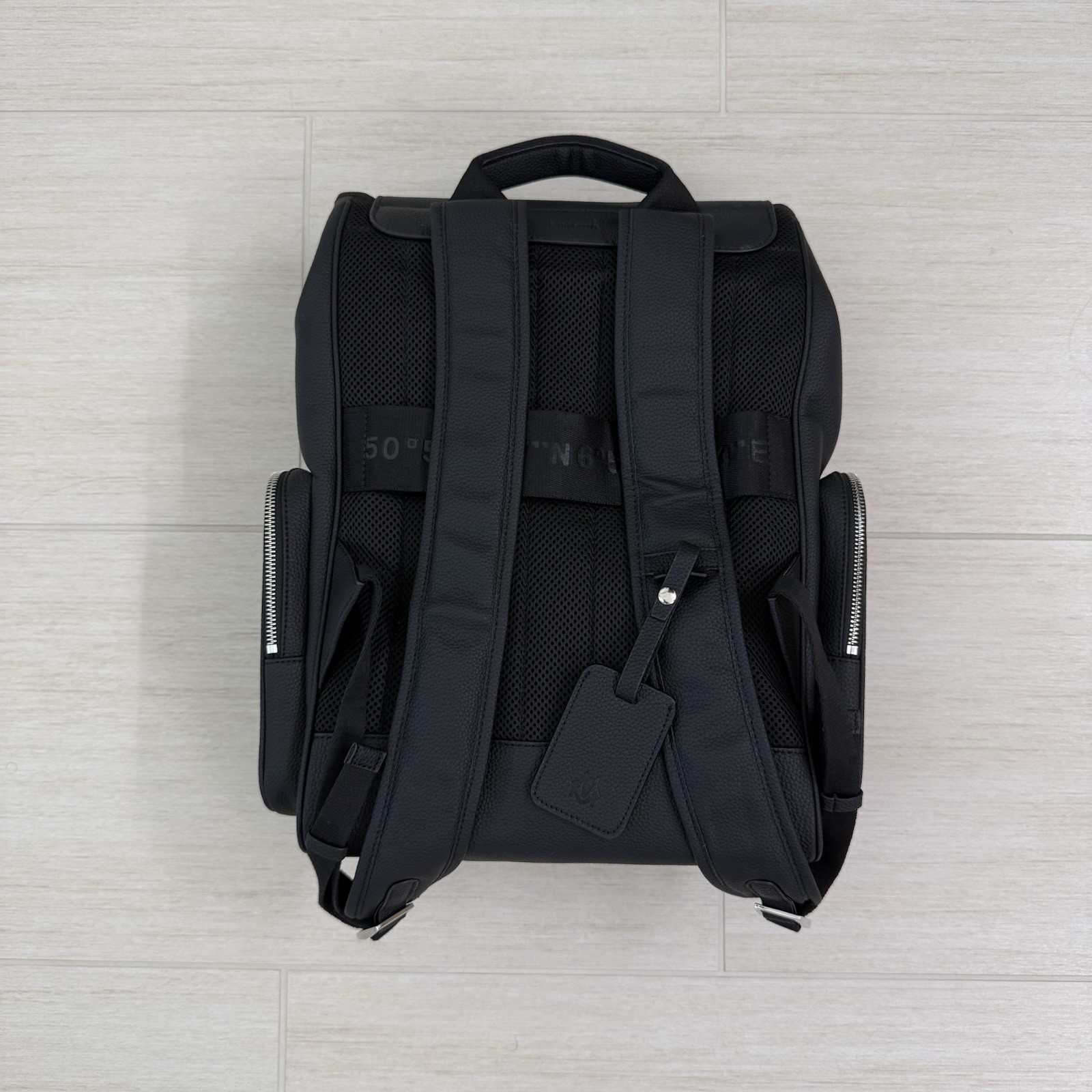 Rimowa Black Leather Backpack Travel Bag Unisex