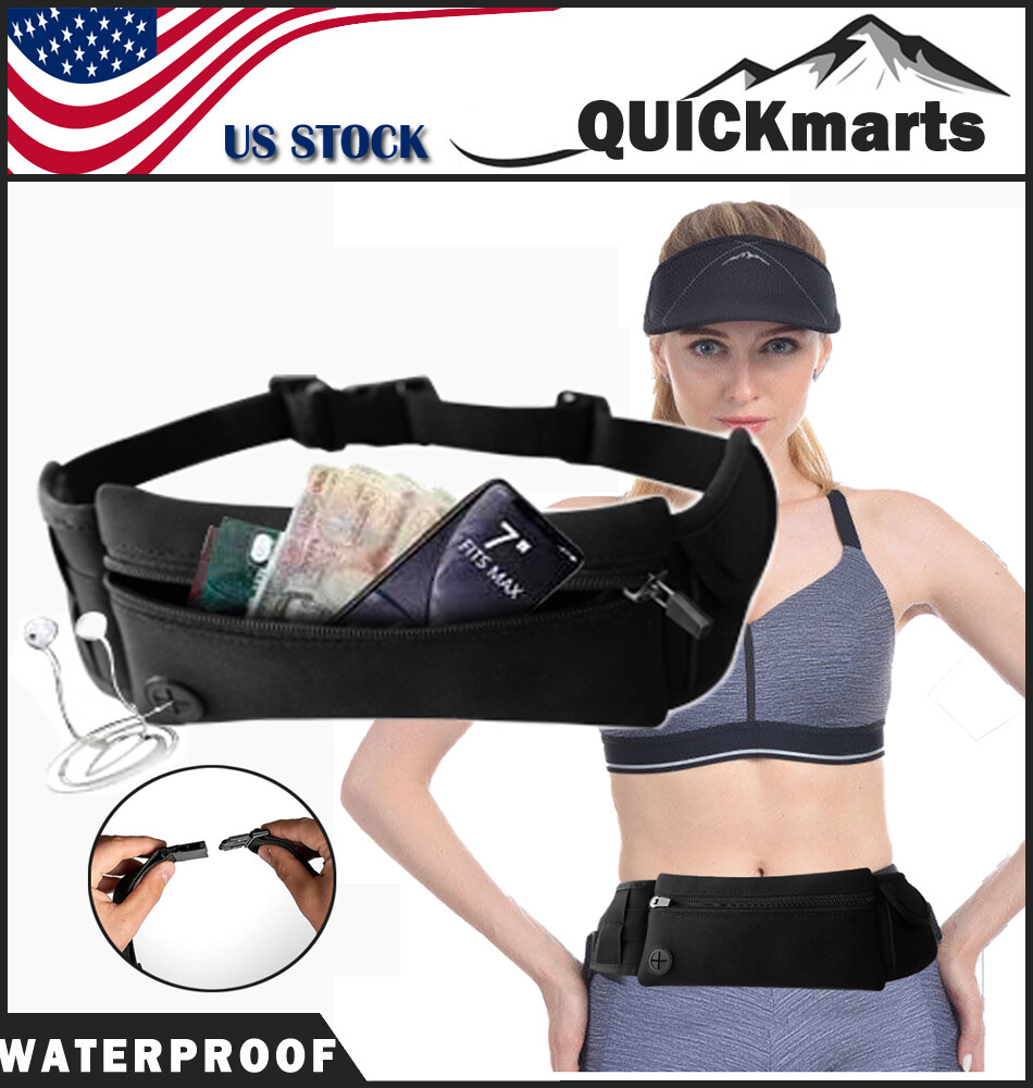 Waterproof Running Belt Fanny Pack Waist Pouch Outdoor Camping Hiking Zip Bag