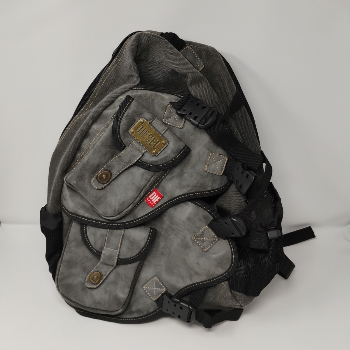 Diesel Backpack Bag Spare Parts Streetwear Techwear Gray Black Multipocket Strap