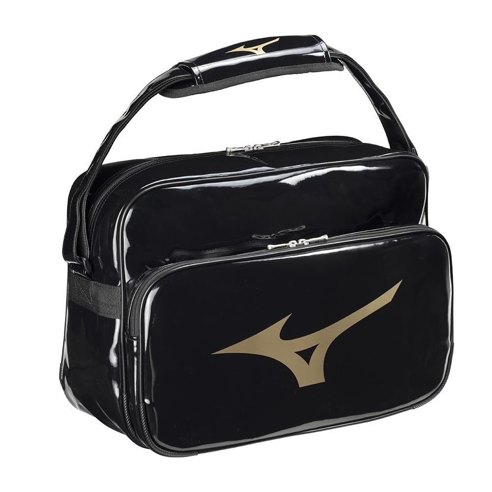 Mizuno Volleyball Baseball Enamel Shoulder Bag 33JSB212 Black Gold From Japan