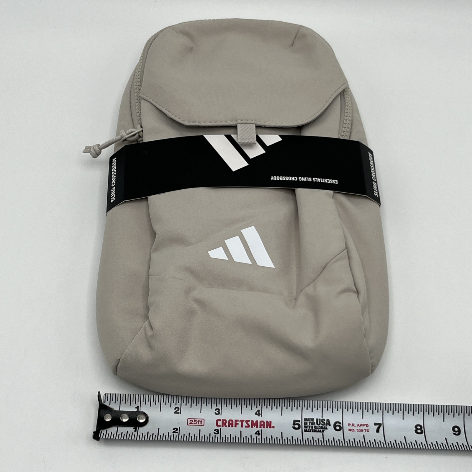 Adidas Essentials Sling Crossbody Bag Multi Pocket, Cream Beige