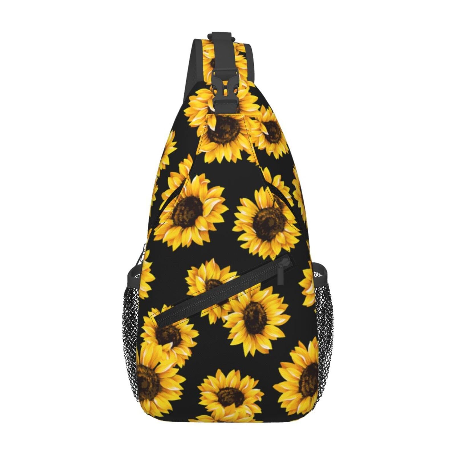 Sunflower Crossbody Sling Bag for Women Men Cute Yellow Flowers Backpack