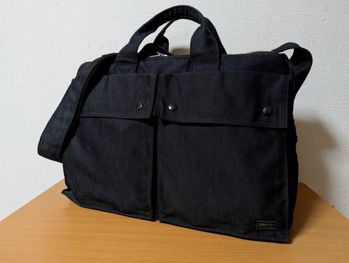 PORTER Smoky 2-Way Overnighter Bag Cordura Duck B5 Pocket Black 45x32x16cm
