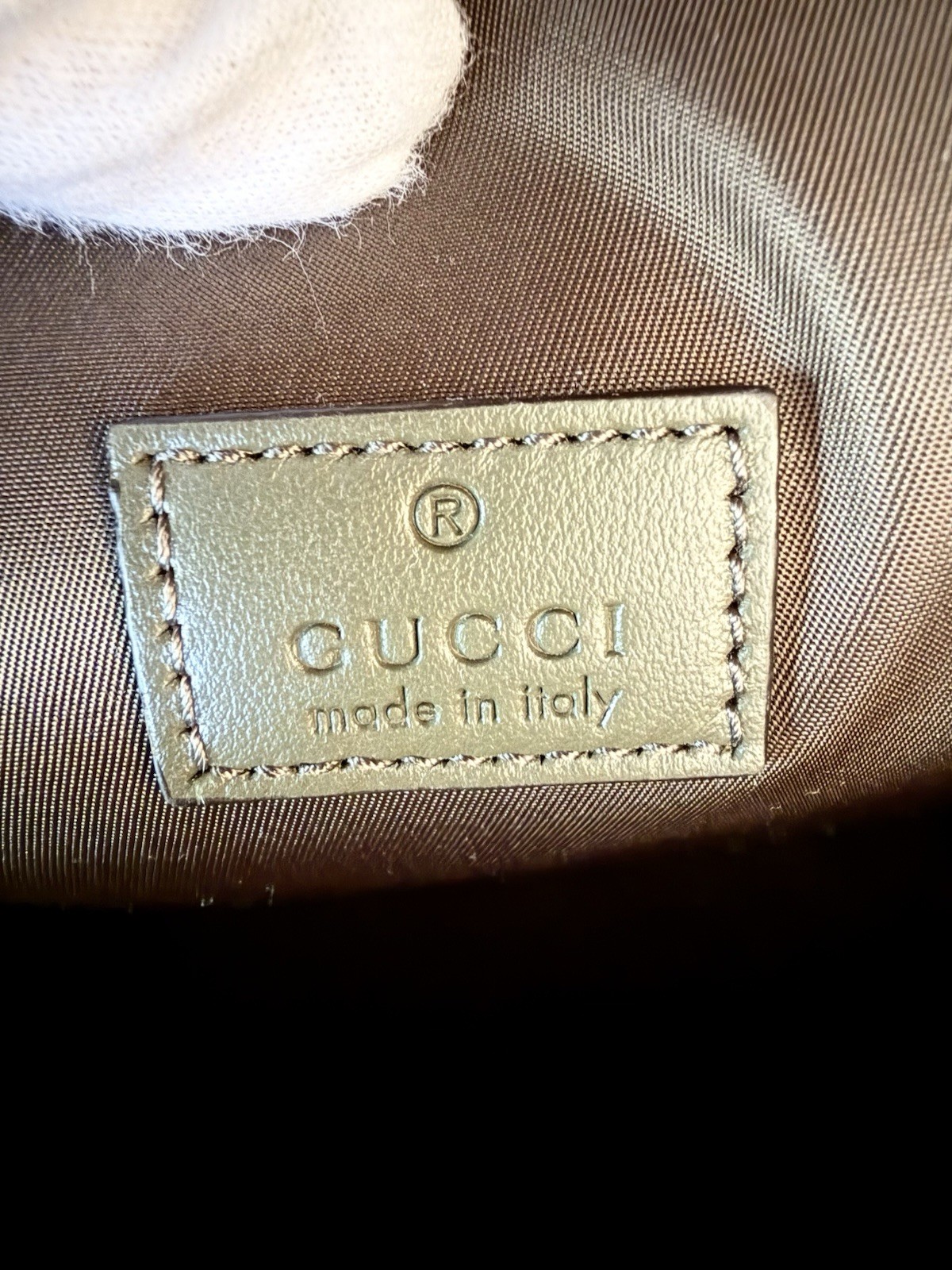 New Gucci GG Monogram Canvas men medium backpack, olive green