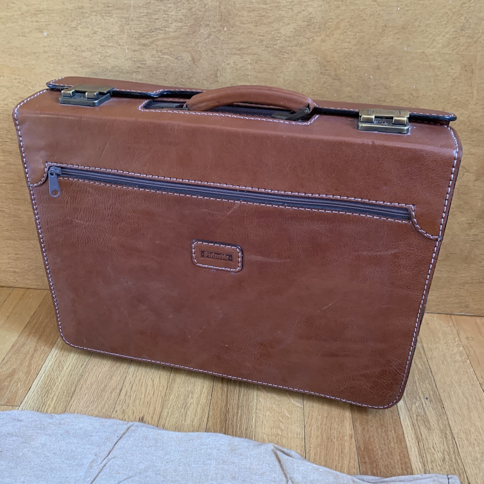 Vintage Pielnoble Leather Business Briefcase Messenger Bag RARE Made in Spain