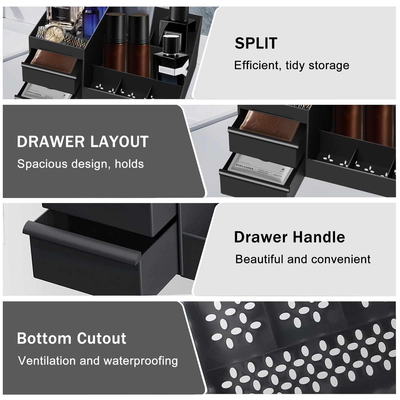 Turesmith Mens Organizer,Cologne Organizer for Men,Perfume Standard, Black