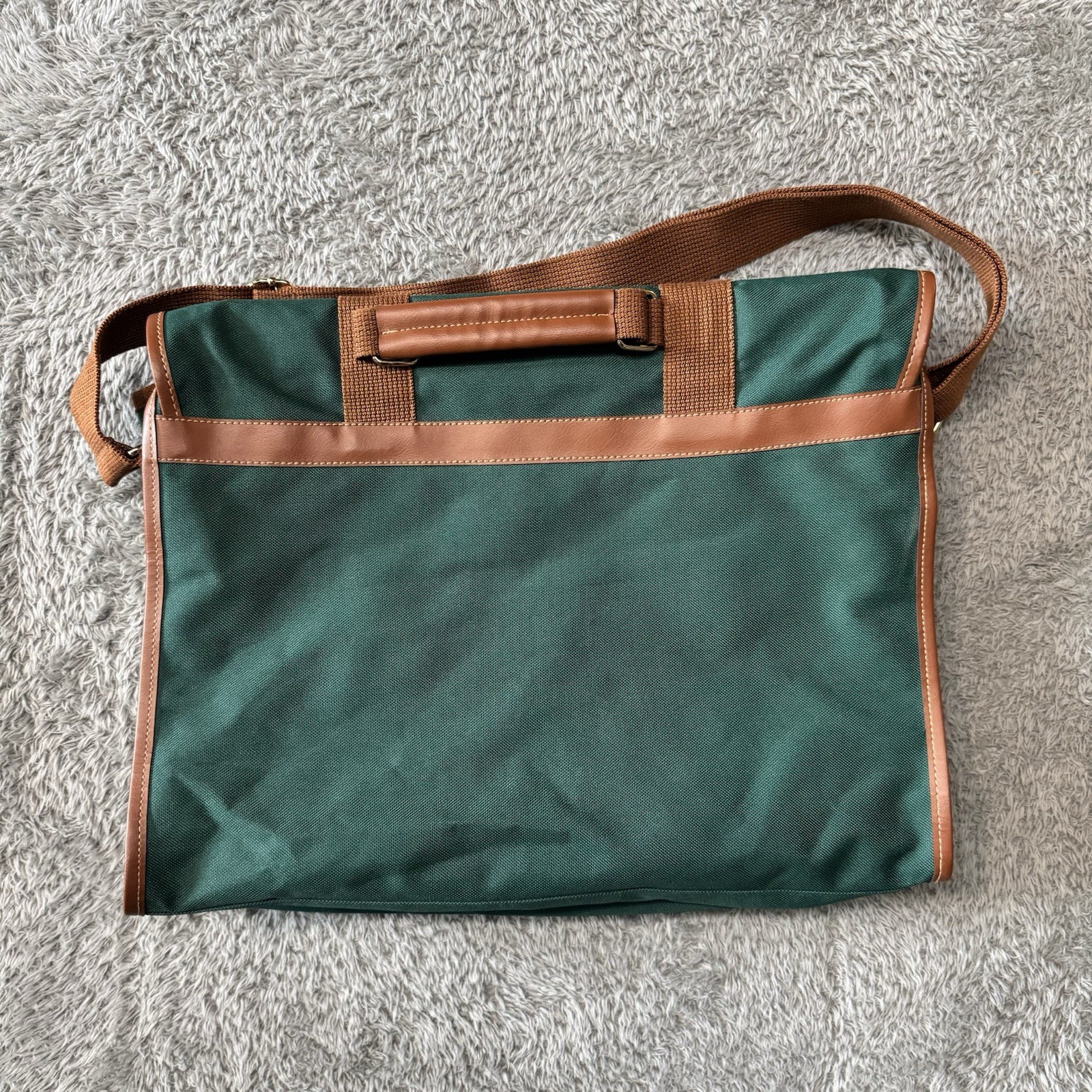 VTG Polo Ralph Lauren Laptop Messenger/Shoulder Bag Green/Brown