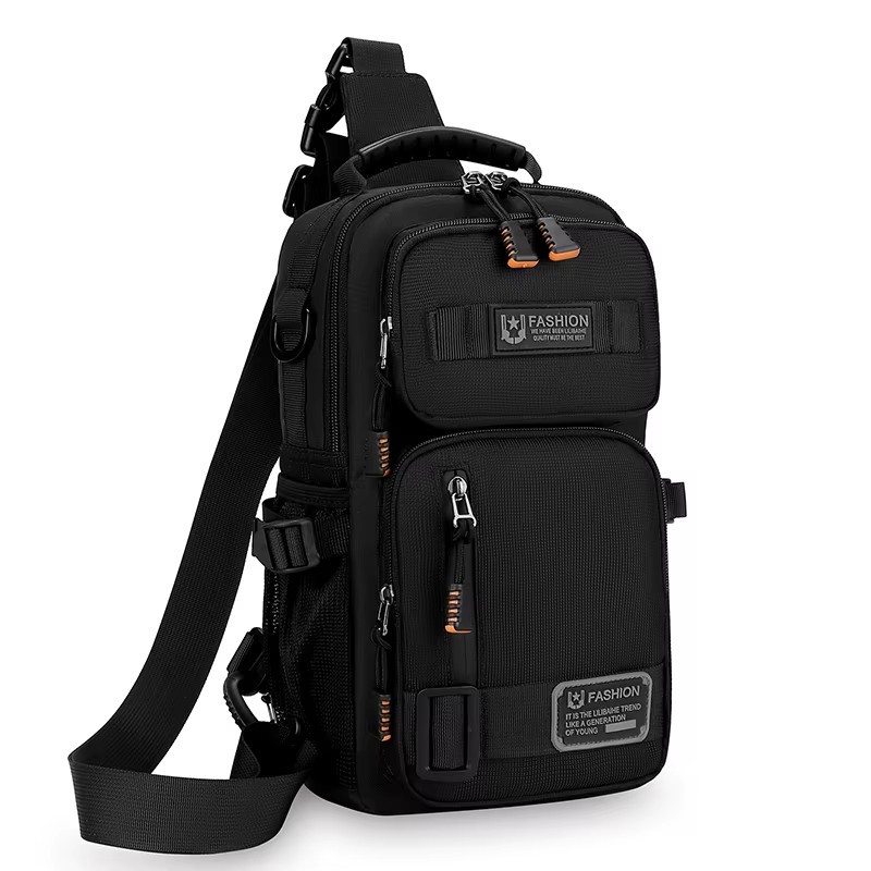 Men’s Oxford Crossbody Sling Chest Bag – Casual Travel Handbag Waist Pack