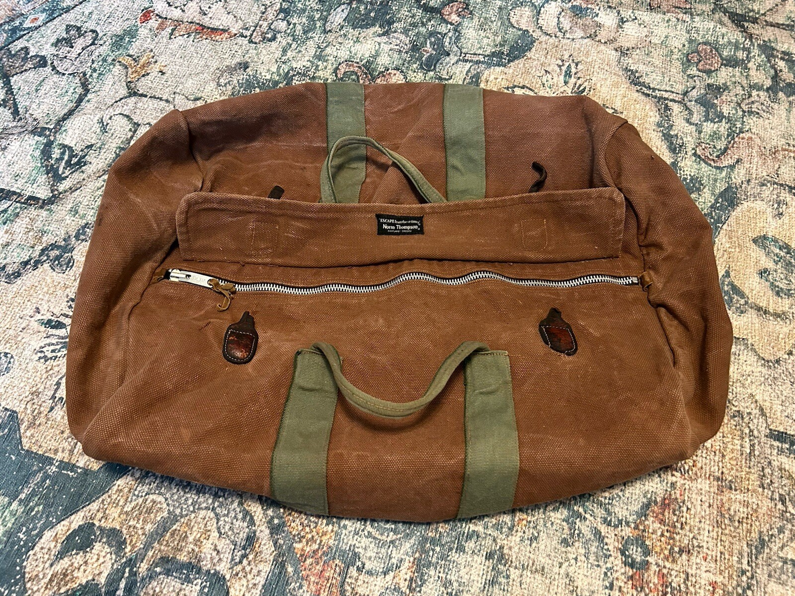 Escape From The Ordinary Heavy Canvas Duffle Bag Norm Thompson Portland OR