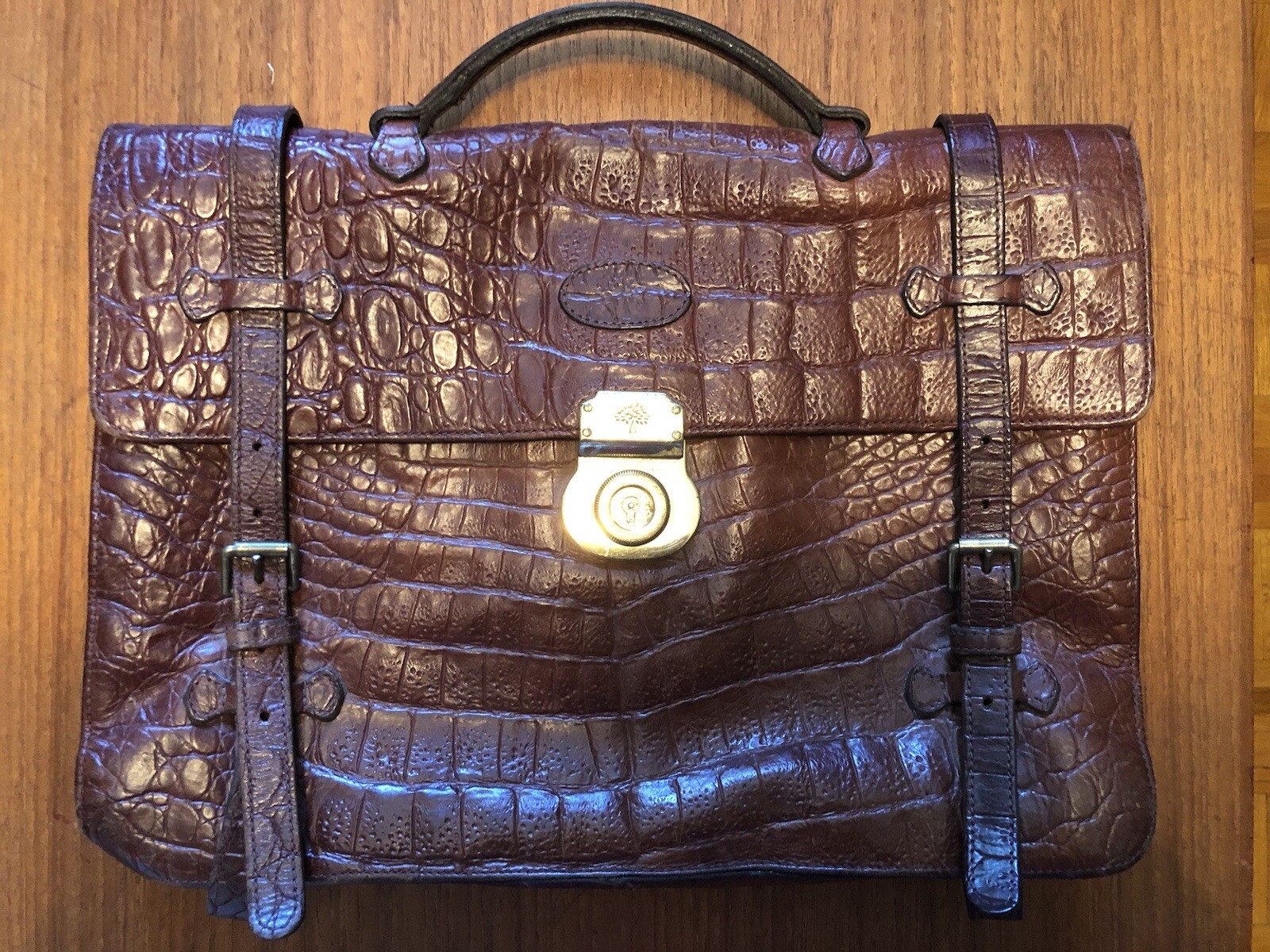 Vintage Mulberry England Brown Congo Leather Briefcase. Beautiful And Rare.