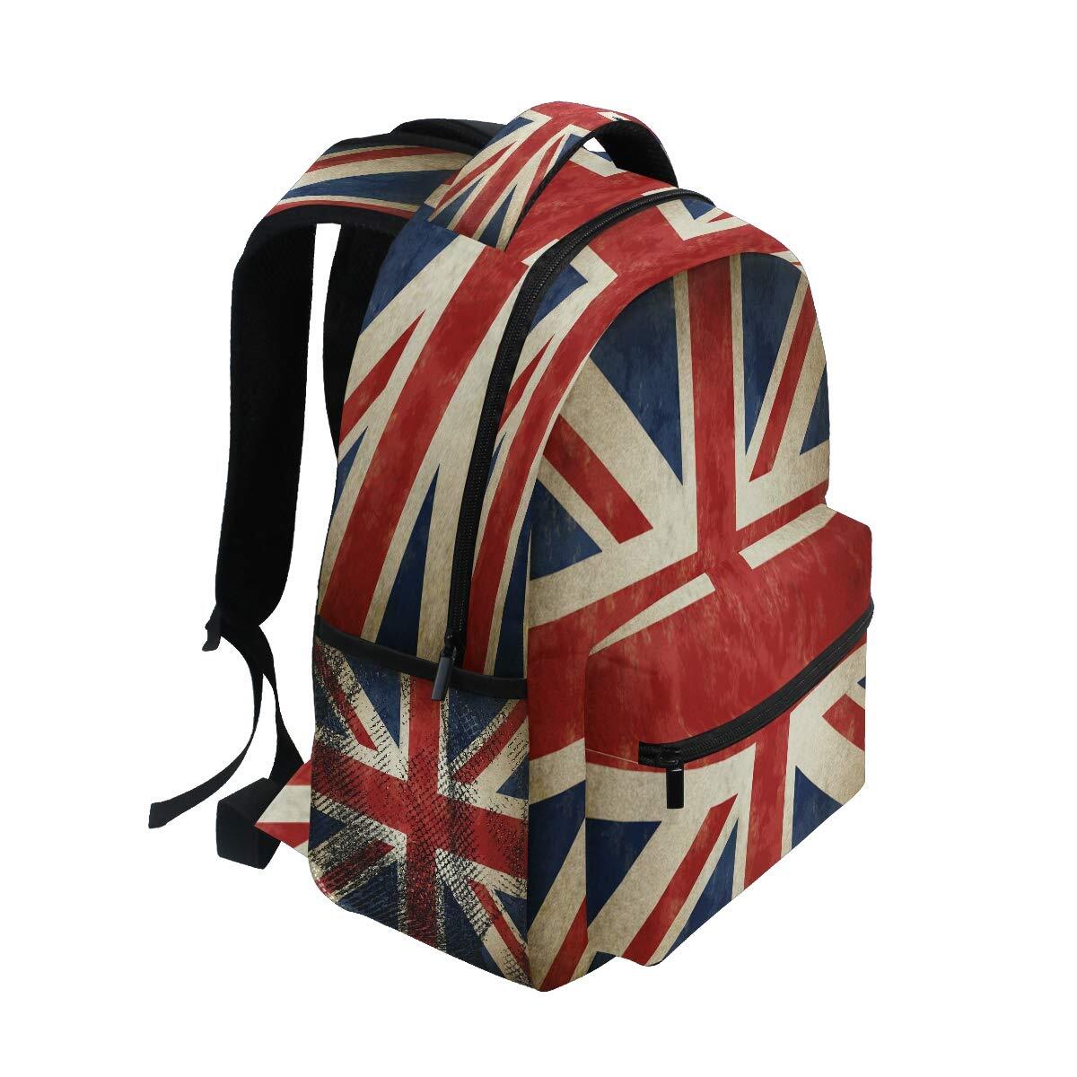 Backpacks UK British Flag School Bag Student Bookbag Adjustable Shoulder Bags…