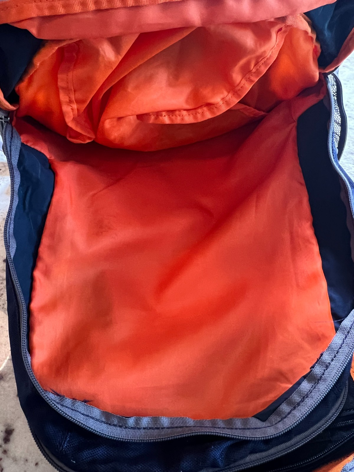 Under Armour Backpack Navy Gray Orange Adjustable Strap Travel School Sports