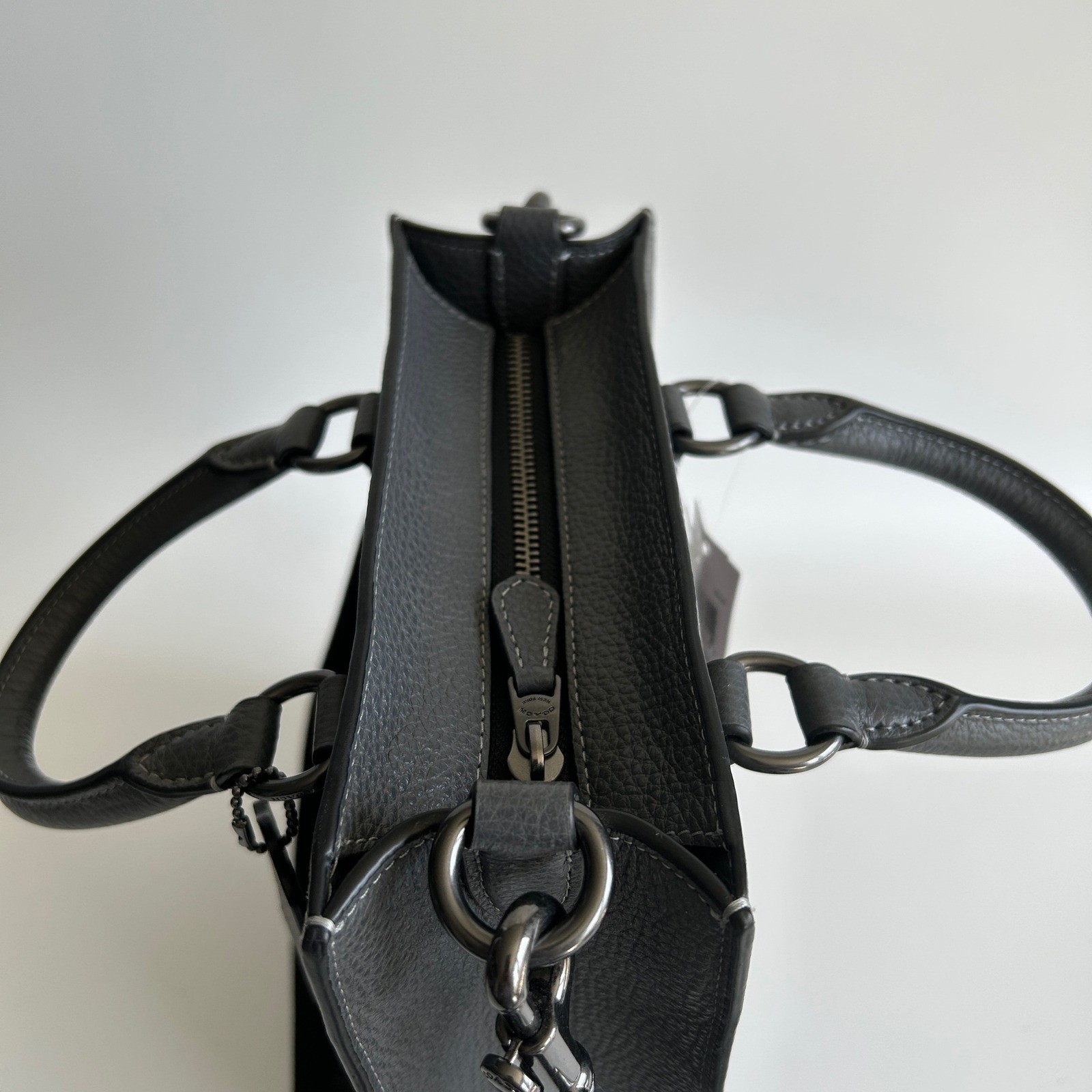 Coach Dylan Tote Graphite Grey Pebbled Leather Crossbody Bag NEW