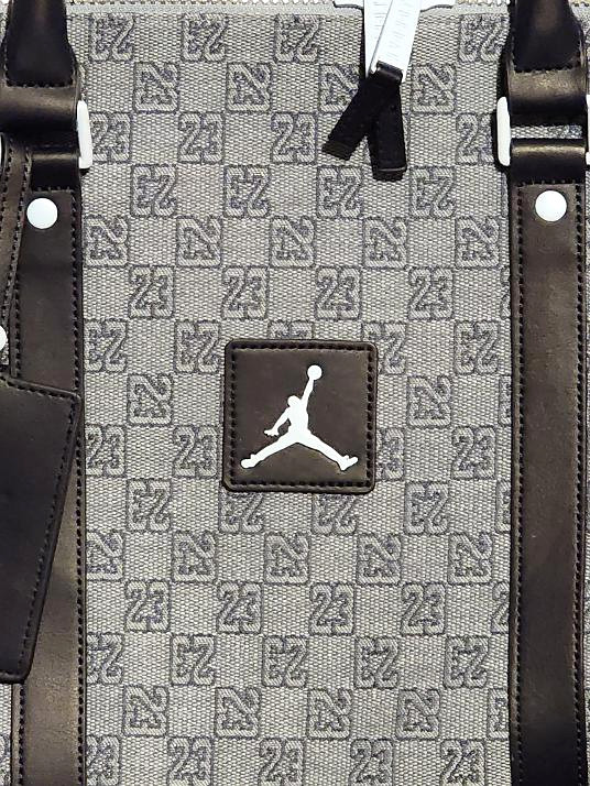 Jordan Monogram Duffle Bag 23 print and Jumpman Logo Missing Shoulder Strap