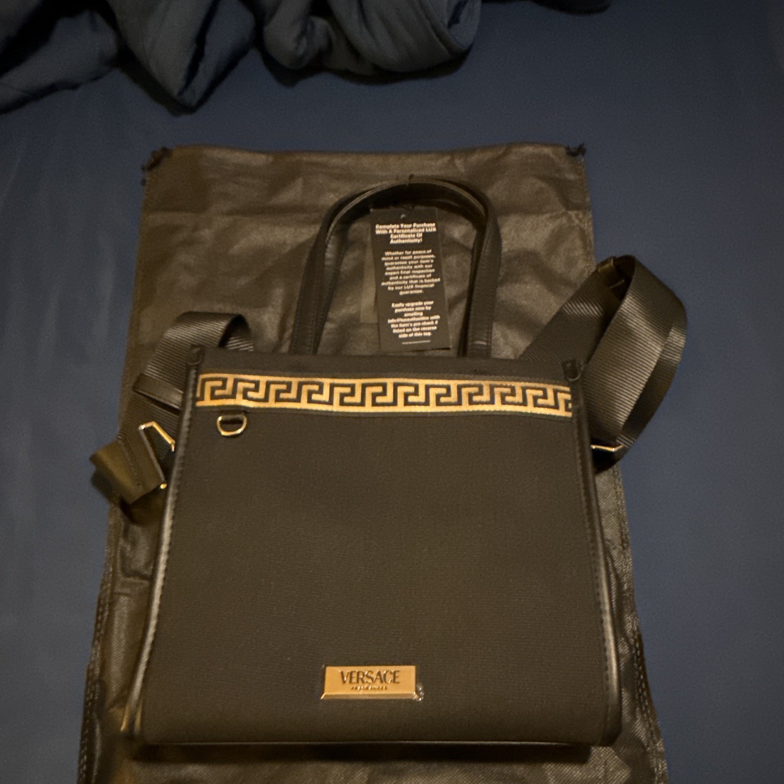 Versace Fragrances Limited Edition Canvas Tote bag Zip Closure Adjustable Strap,