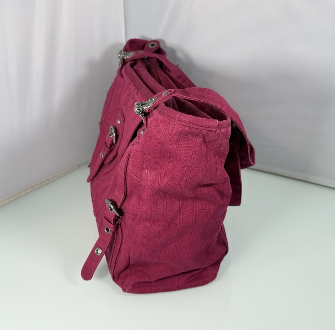 Vintage Oakley Tactical Canvas Ruby Red Maroon Purse Gym Tote Handbag Travel Bag