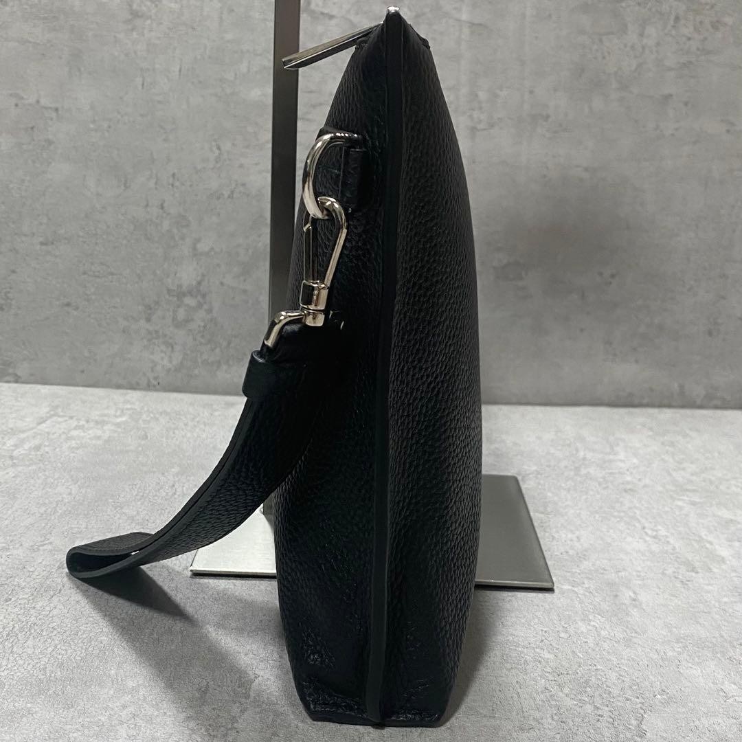 BALLY Second Bag Clutch Bag Black Leather Men’s Unused