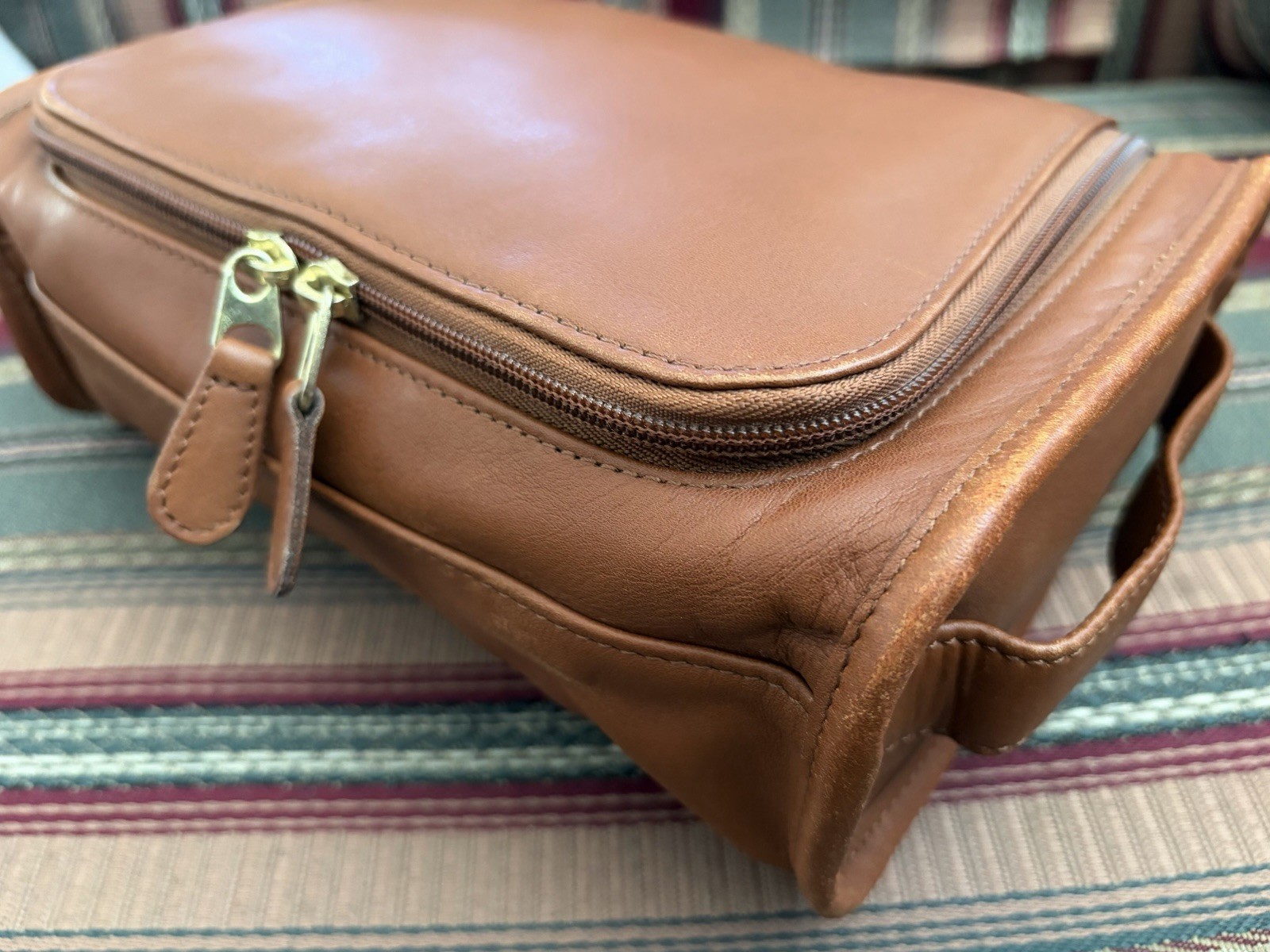 Vintage Coach Dopp Kit Men’s Brown Leather Toiletry Bag U Zip Travel