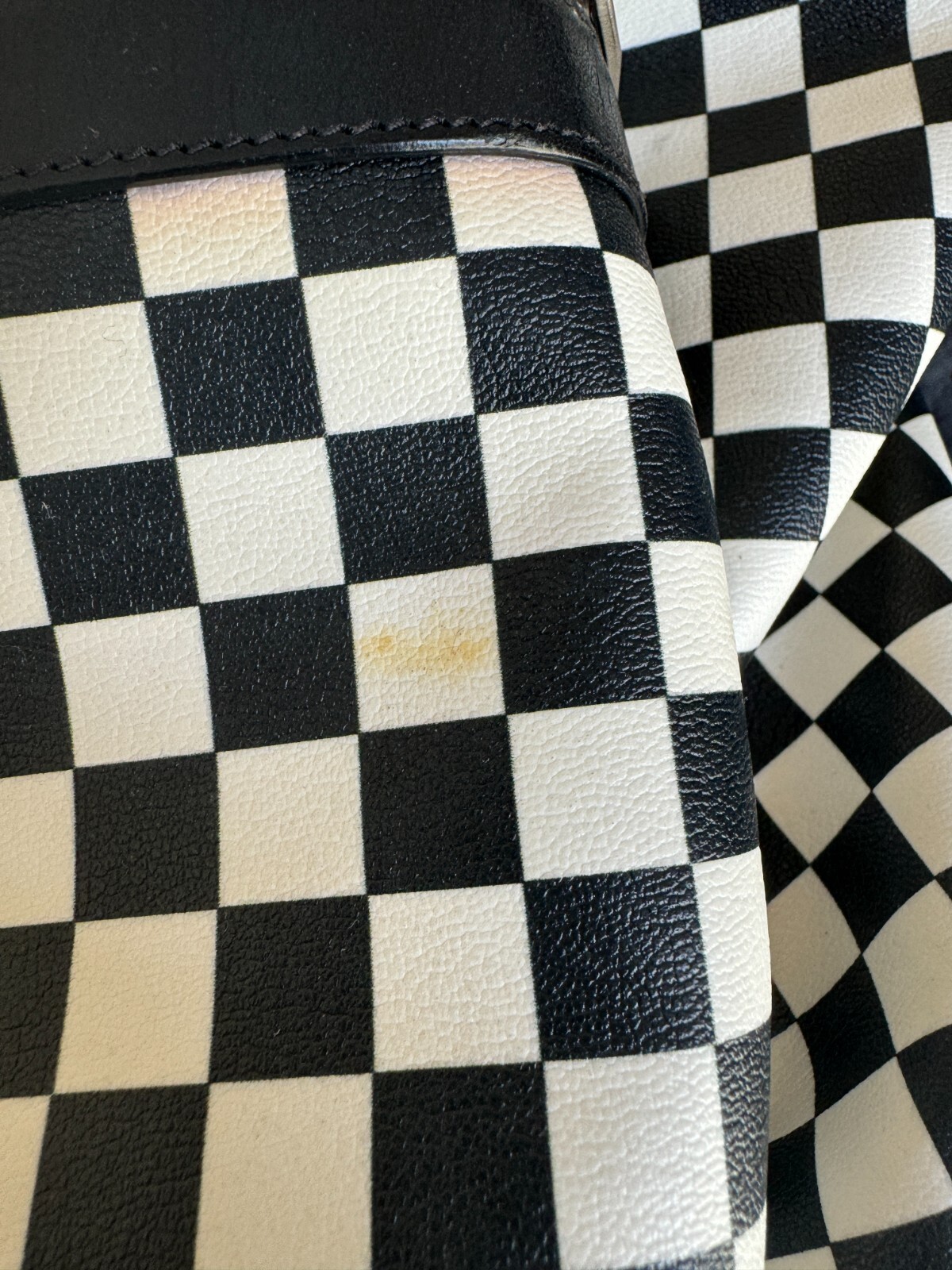 Saint Laurent Black & White Checkered Backpack (discoloration and fraying)