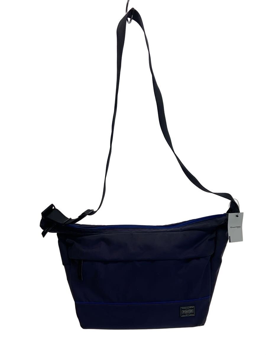 Authentic PORTER Navy Shoulder Bag, 12cm Depth, 22cm Height, 26cm Width