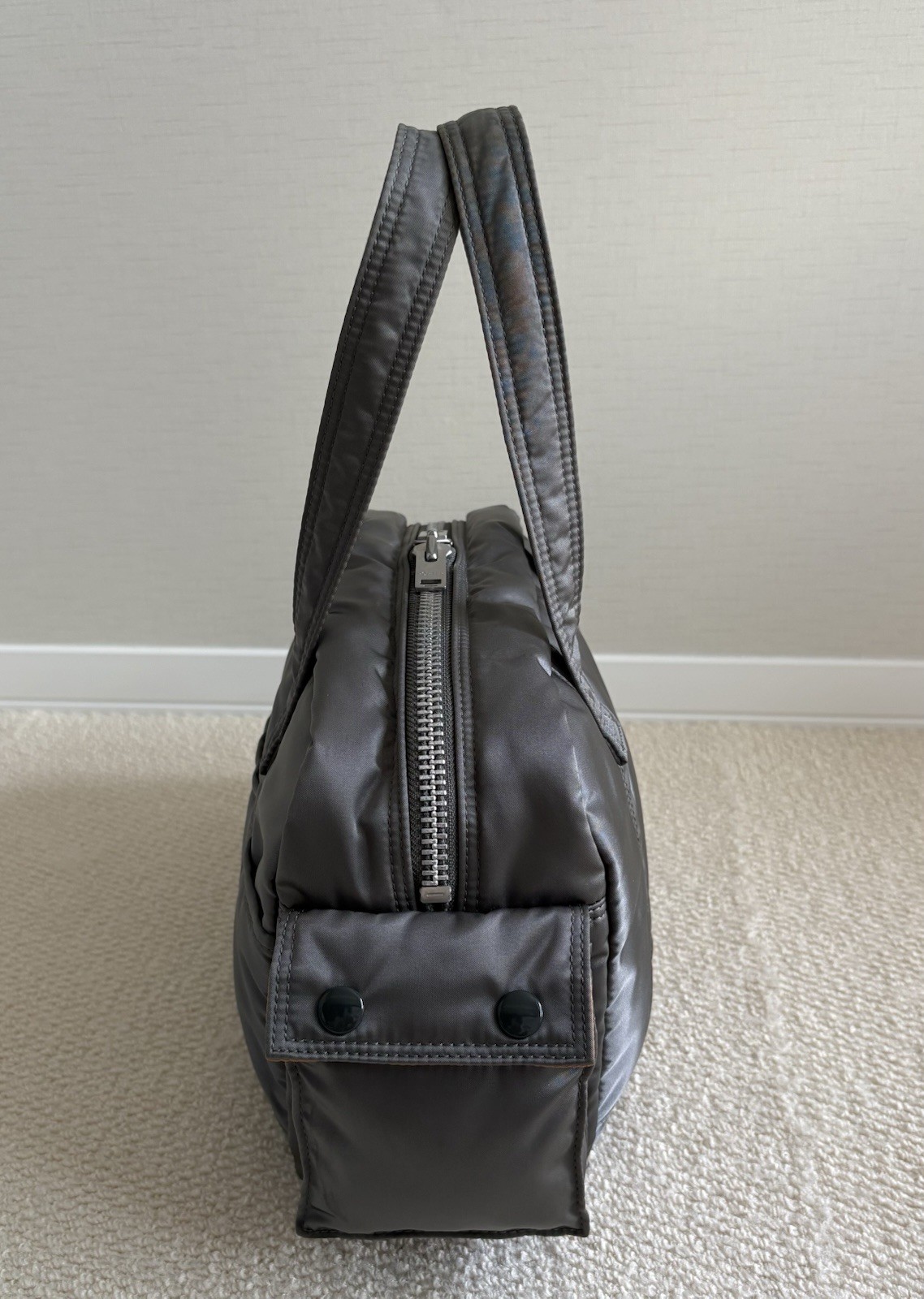 Yoshida PORTER TANKER Boston Bag Silver Gray Unused Japan 30cm×22cm×11cm