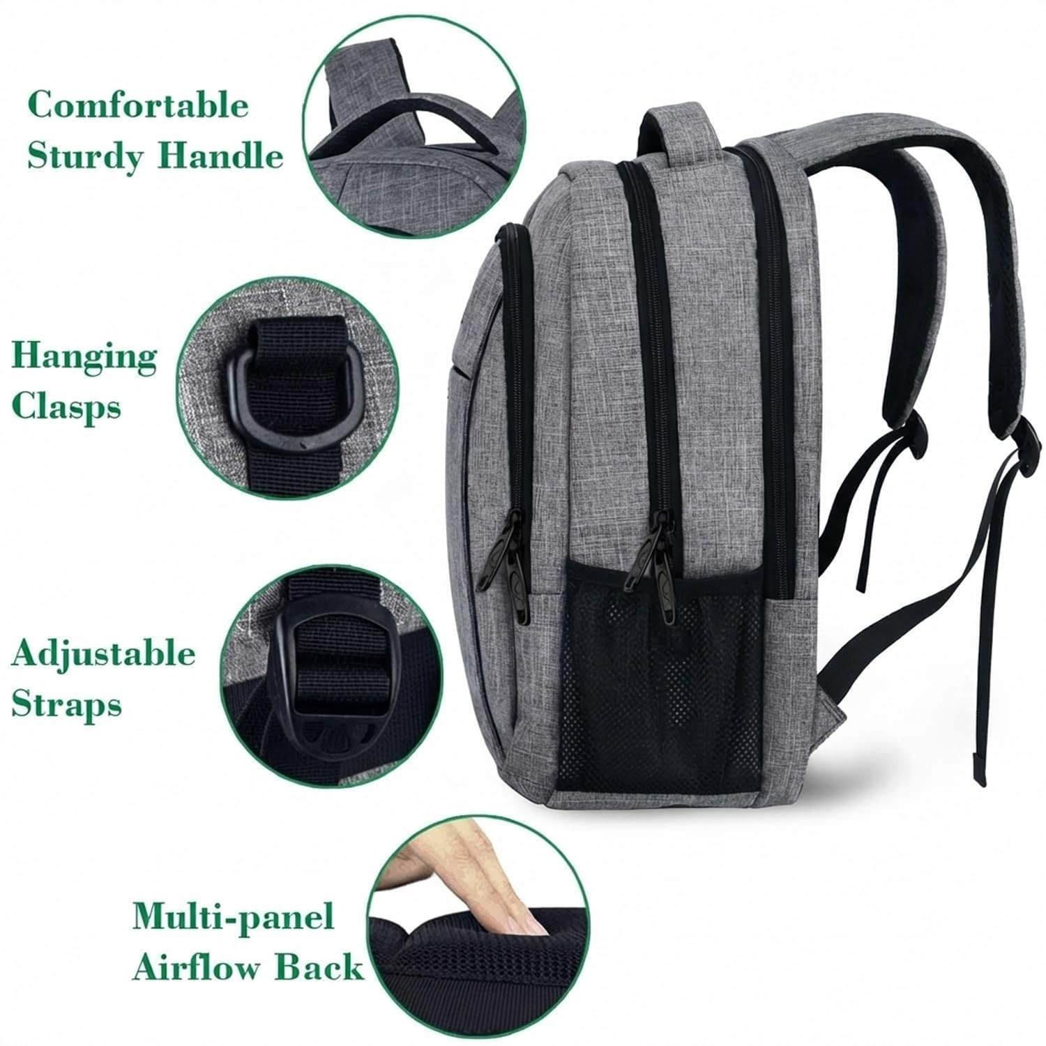 Travel Laptop Backpack – Anti-Theft Slim Design, Water Resistant, Fits 15.6″ Lap