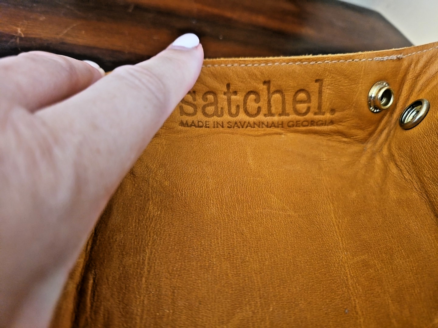 Satchel Leather Travel Tray 4″x4″ – Handmade in Savannah GA – Pre-Owned