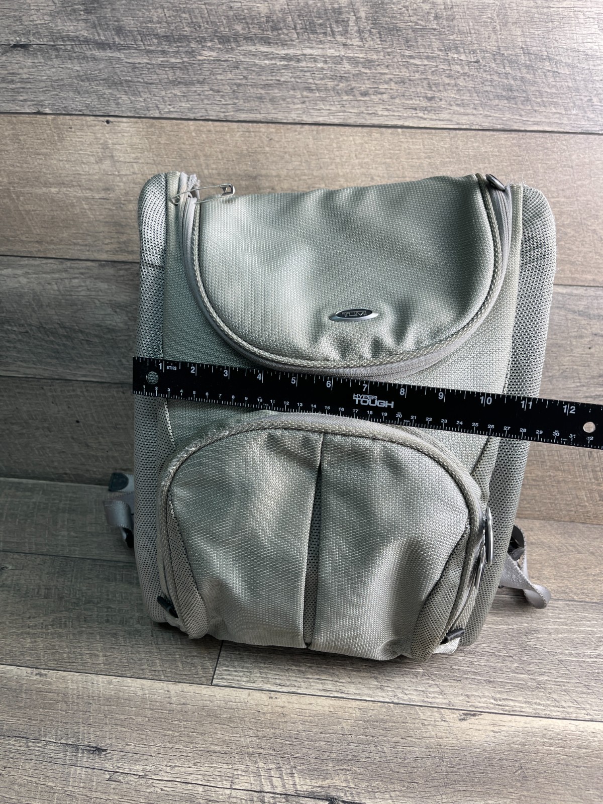 Tumi Backpack Computer Gray Zip Inner Pocket Laptop Sleeve Adjustable Shoulder
