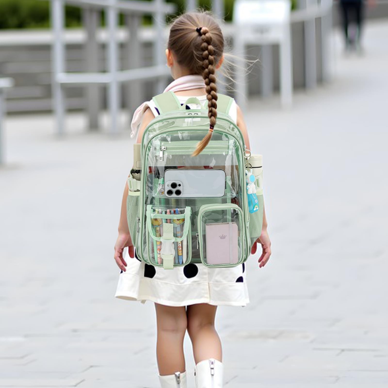 Clear Backpack 11.8×16.5×6.3″ Heavy Duty Transparent Stadium Approved – Quick