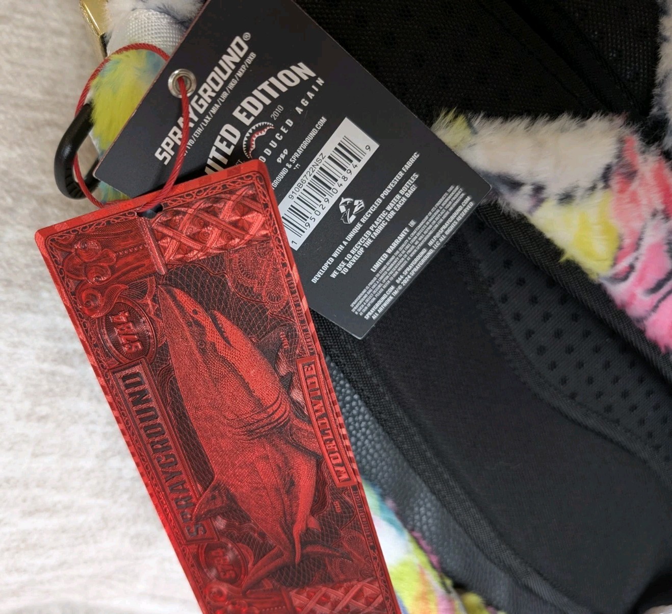 Sprayground Multi Color Shark In Paris Backpack Book Bag Limited Edition NWT
