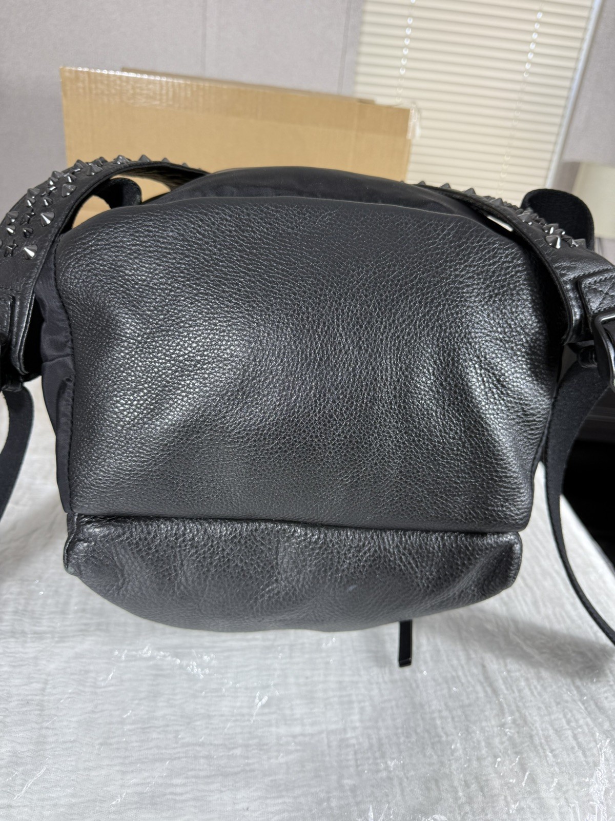 Givenchy Star Studded Nylon Backpack Black Leather Trim Japan Archive Rare