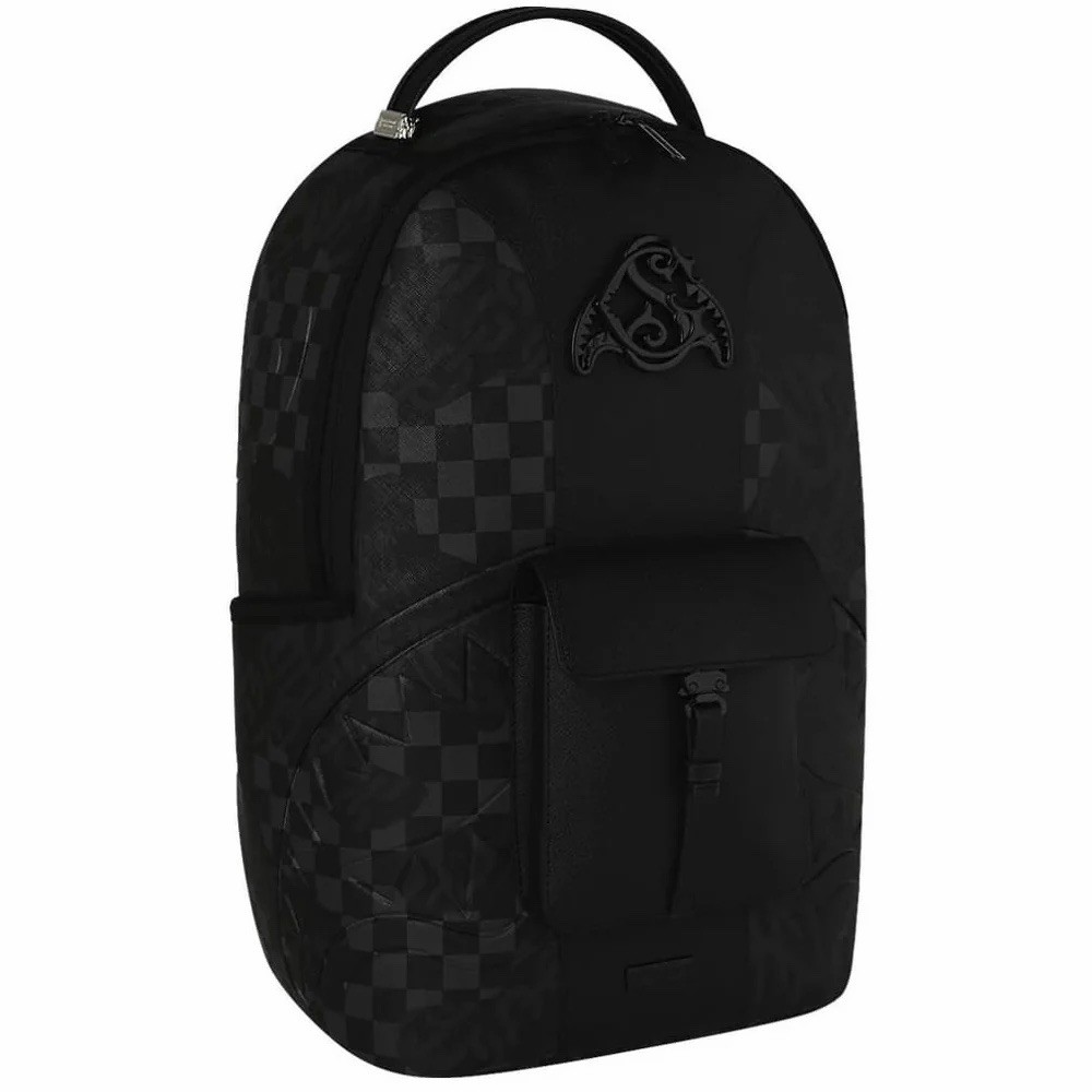 SPRAYGROUND LIMITED EDITION BACKPACK 3AM MIX UP V2 ALL BLACK SMOKE FAUX LEATHER