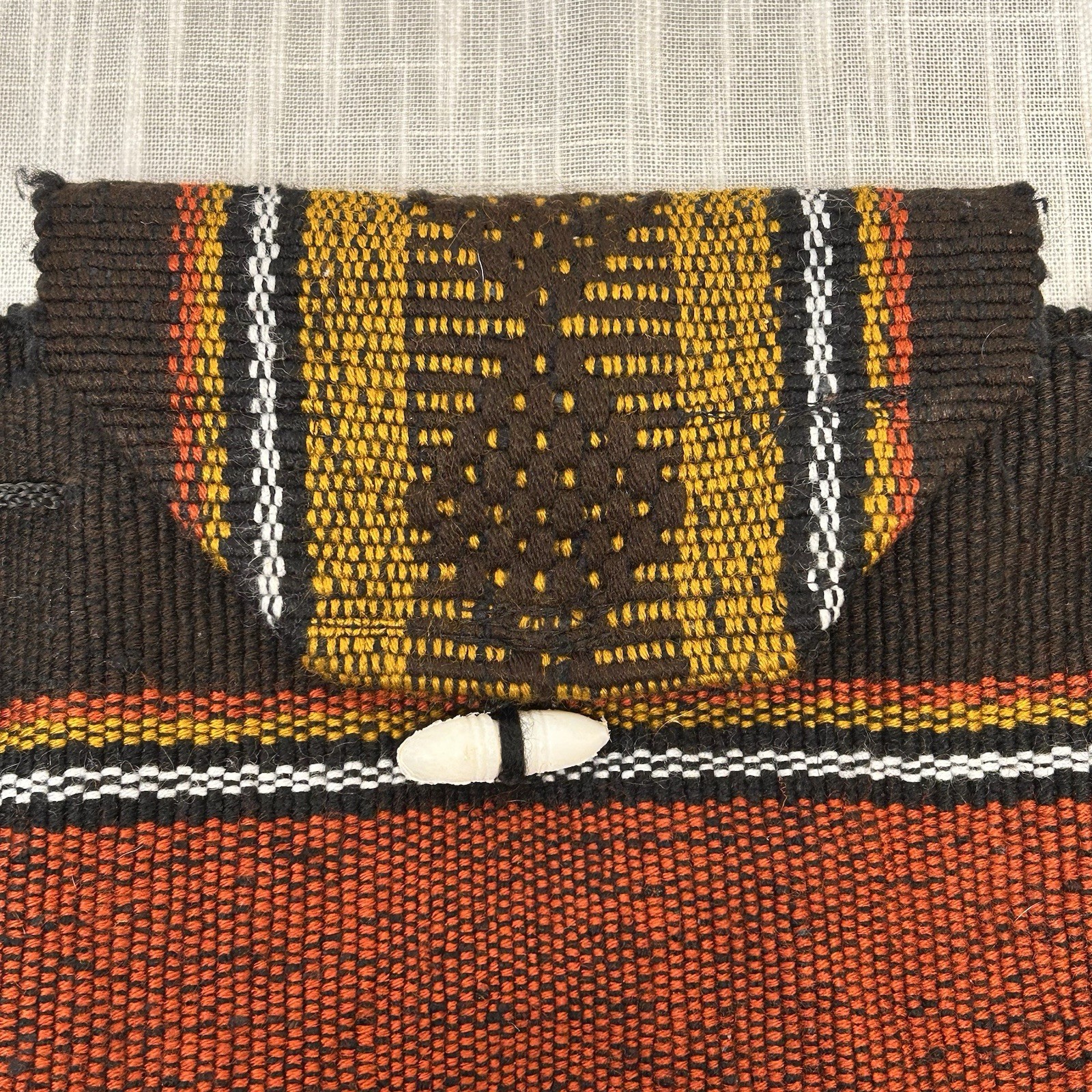 Backpack Made In Mexico Hand Woven Boho Bag 16” Yellow Red Black Rasta Pocket