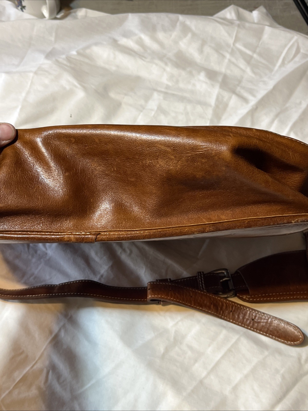 Barrington Leather Messenger Bag FedEx Cup PGA Tour Briefcase Brown