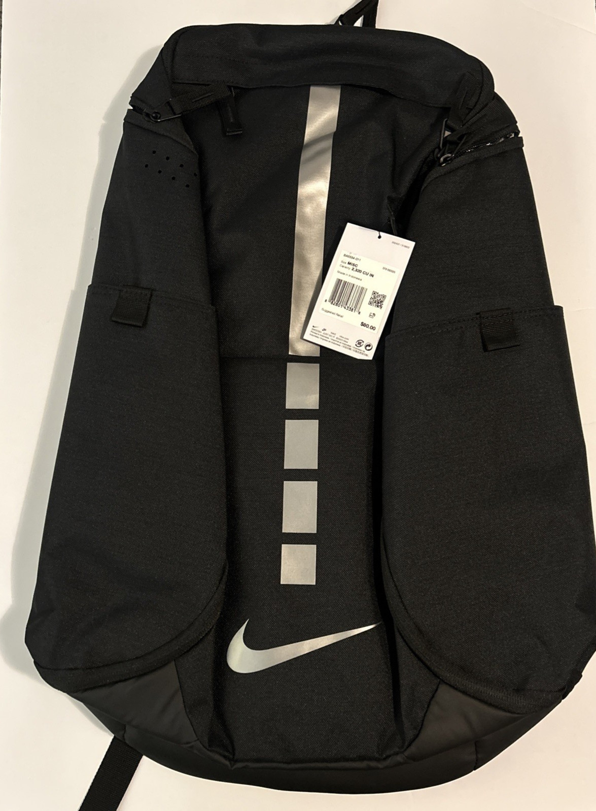 Nike Hoops Elite Pro Basketball School Backpack Black Silver Grey BA5554-011