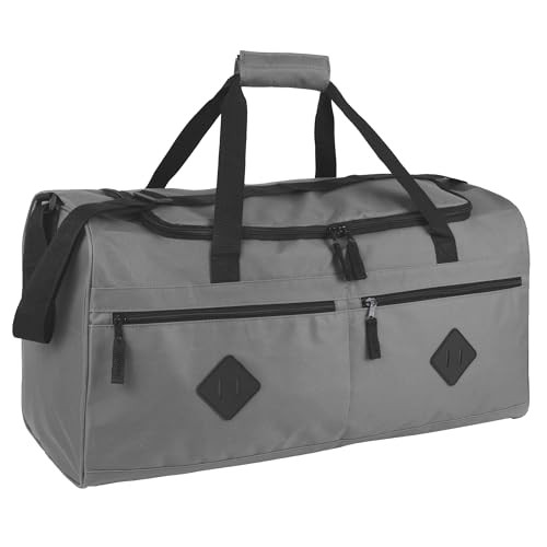 24 Inch 55 Liter Multi Pocket Duffle Bags for Men & Women For Grey & Orange