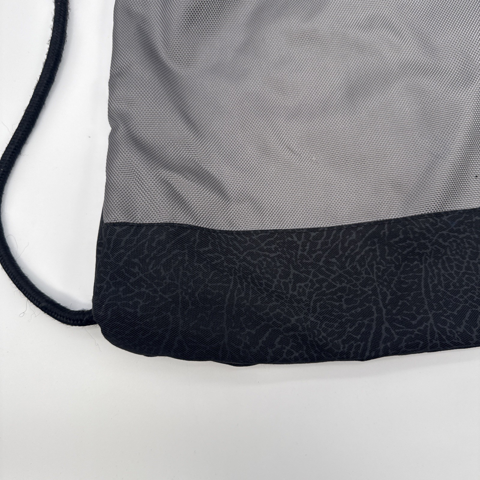 Nike Jordan Jumpman Drawstring Bag Pouch Gray Black Elephant Print Equipment Bag