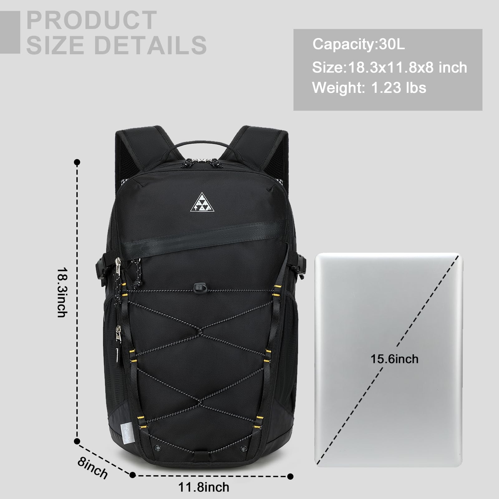Backpack for Men Women Expandable Travel Backpack Fits 15.6 Inch Computer Lig…