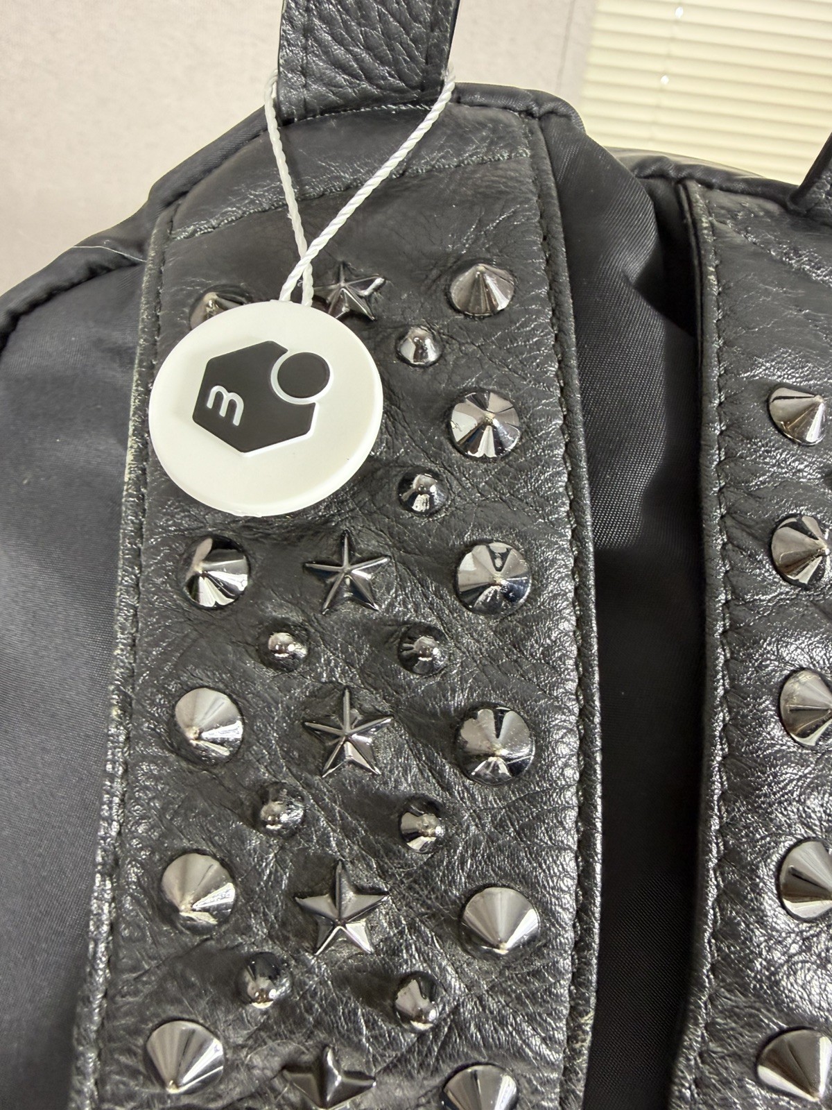 Givenchy Star Studded Nylon Backpack Black Leather Trim Japan Archive Rare