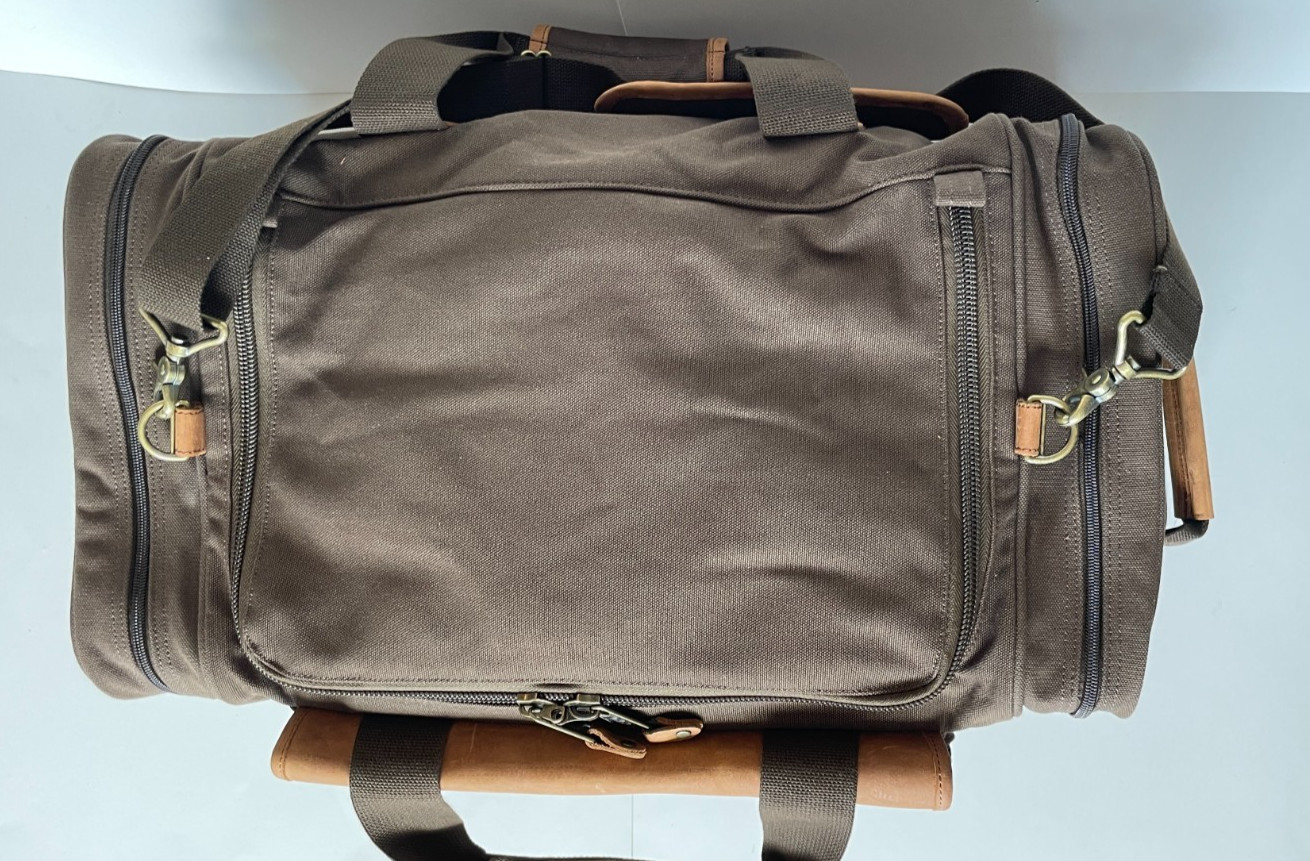 Cabela’s Vintage Battenkill Canvas & Leather Large Duffel Bag Luggage Filson